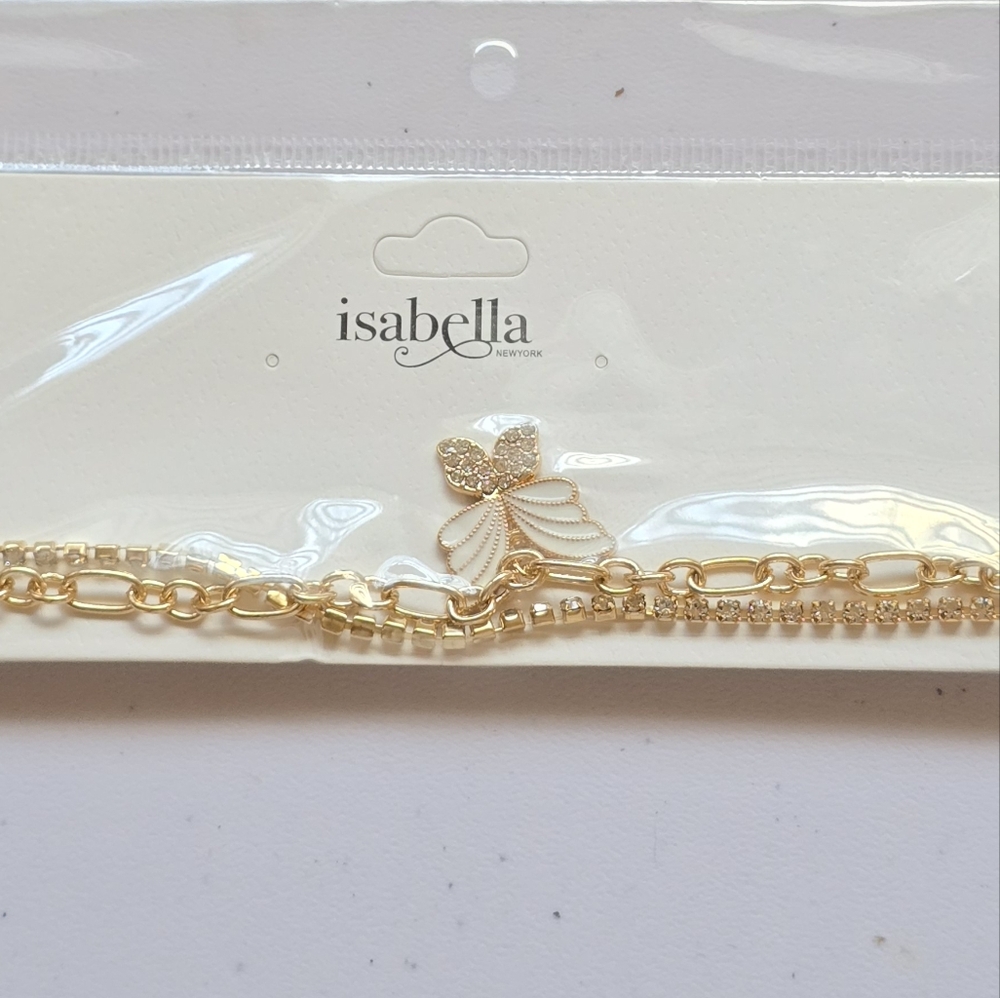 Isabella Double Necklace Chain Butterfly Charm NWOT - Picture 6 of 6
